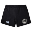 Black ICRON Women’s Yokohama Short by Canterbury with an ICRON logo on the right leg and a brand logo on the left.