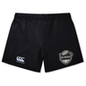 Black ICRON Women’s Yokohama Short by Canterbury with an ICRON logo on the right leg and a brand logo on the left.
