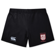 Black Legion Academy Women’s Yokohama Short by Canterbury with a white logo on the left leg and a red and white “Legion Academy SD” emblem on the right leg.
