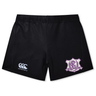 Black Western Carolina University Women’s Yokohama Short by Canterbury featuring a logo on the left leg and a Western Carolina Rugby crest on the right.