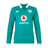 The Women's Ireland 25/26 Long Sleeve Classic Home Jersey by Canterbury features a green design with white collar, IRFU and Canterbury logos, Vodafone sponsor, and advanced VapoDri fabric for comfort and performance.