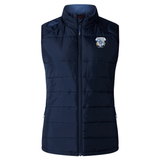 The Milwaukee Barbarians Rugby Women's Elite Microlite Gilet by EMB Canterbury features a front zipper, two side pockets, an embroidered crest on the left chest, and insulated Thermoreg fleece for extra warmth and comfort.