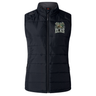 Introducing the Lewis County Elks Women’s Elite Microlite Gilet by Canterbury. This black, insulated vest from EMB Canterbury features a zip front and convenient side pockets, with an embroidered Elks logo showcasing a moose head on the left chest. Designed in the Women’s Elite Gilet style, it offers exceptional warmth and comfort for your cool weather outings.