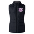 Black quilted Western Carolina University Women’s Elite Microlite Gilet by Canterbury featuring a zip-up front and a team logo on the left chest.
