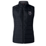 The EMB Canterbury Cypress Warriors Men's Rugby Women's Elite Microlite Gilet is a black sleeveless vest with front zipper, two side pockets, and a stitched team logo on the chest—lightweight for warmth and style every day.