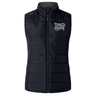 The Valley Panthers Girls Rugby Women’s Elite Microlite Gilet by EMB Canterbury is a black sleeveless puffer vest with a front zipper and two zip pockets, featuring the “Valley Junior Girls Soccer” logo on the left chest. Designed as an insulated sports vest, this women’s elite gilet delivers both warmth and style for active days.