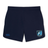 The Minneapolis Mayhem Rugby Women’s Elite Woven Short by Canterbury from EMB Canterbury showcases a navy blue design with a light blue “Minneapolis Mayhem Rugby” logo on the left leg and a small Canterbury logo on the right. Tailored for women, these athletic training shorts blend sporty style with performance for your active routine.