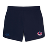 The Nebraska Rugby Referee Society Women's Elite Woven Short by Canterbury features zippered pockets, a small Canterbury logo on the left leg, and a Nebraska team logo on the right. Brand: EMB Canterbury.