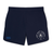 Navy women’s Elite Woven Shorts by EMB Canterbury, featuring a white “New Saint Andrews RFC” logo on the right leg and a blue Canterbury logo on the left leg, inspired by Canterbury’s commitment to comfort and performance.