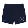 Navy women’s Elite Woven Shorts by EMB Canterbury, featuring a white “New Saint Andrews RFC” logo on the right leg and a blue Canterbury logo on the left leg, inspired by Canterbury’s commitment to comfort and performance.