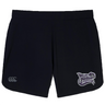 Introducing the Valley Panthers Girls Rugby Women’s Elite Woven Short by EMB Canterbury—premium gym shorts for women featuring the official “Valley Panthers Girls Rugby” logo on the right leg and a white Canterbury logo on the left. Designed for performance, these training shorts include convenient zippered pockets to securely store your essentials during workouts.