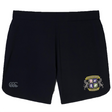 The Winchester Cannons Women's Elite Woven Short by EMB Canterbury features the team crest on the right leg and CCC logo on the left, offering style and comfort—perfect women's gym shorts.