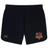 The Godzilla Rugby Football Club Women’s Elite Woven Short by EMB Canterbury features a black athletic design, with the Canterbury logo on the left leg and a Godzilla graphic along with the word “GODZILLA” on the right leg. These women’s gym shorts are equipped with convenient zippered pockets for secure storage.