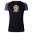 The Hampden Sydney College Women's Elite Training Tee by Canterbury, branded as WRS Canterbury, features a black body with short grey sleeves and a logo that reads "Rugby" topped with a colorful emblem. This elite training tee is crafted from lightweight fabric and incorporates Vapodri technology for enhanced performance.