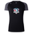 The SWFL Lady Hammerheads Women's Elite Training Tee by WRS Canterbury is a black and dark gray lightweight short-sleeve rugby shirt featuring the team logo, ideal for active training sessions.
