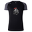 The Birmingham Iron Women's Football Elite Training Tee by WRS Canterbury features the team logo on a black and dark gray quick-drying fabric, perfect for workouts or casual wear.