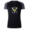 The Hornets Rugby Club 1977 Women's Elite Training Tee by WRS Canterbury is a black and gray short-sleeve shirt featuring a hornet logo, “Hornets Rugby Club” text, and “1977” on the front. Inspired by elite training designs, it offers lightweight comfort and moisture-wicking fabric for performance both on and off the field.