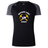 Mother Lode Women’s Elite Training Tee by Canterbury in black with gray raglan sleeves and a logo featuring two crossed yellow pickaxes, a rugby ball, and the text “MOTHER LODE RUGBY.”