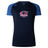 The Nebraska Rugby Referee Society Women's Elite Training Tee by WRS Canterbury features a "Nebraska" rifle logo on the chest and a small shoulder logo. This navy blue tee offers comfort and moisture-wicking for peak performance.