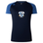 The Milwaukee Barbarians Rugby Women's Elite Training Tee by WRS Canterbury is a navy athletic shirt with blue sleeves and team logo—lightweight and ideal for tough workouts.