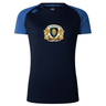 The WRS Canterbury Old Man Rivah Rugby Women's Elite Training Tee by Canterbury features navy and dark blue colors, lightweight breathable fabric, and a front crest with "Old Man Rival" and a bearded man's face.
