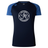 The Saint Anselm College Club Rugby Women’s Elite Training Tee by WRS Canterbury features blue sleeves, lightweight fabric, and a white Saint Anselm Men's Club Rugby logo on the chest.