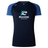 The NC Rugby Academy - Megalodons Women's Elite Training Tee by WRS Canterbury is a lightweight navy and blue short-sleeve shirt with a shark logo and "MEGALODONS NC RUGBY ACADEMY" print, perfect for breathable workouts.