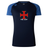 The SF CDME Rugby Women's Elite Training Tee by WRS Canterbury is a navy and blue short-sleeve rugby jersey featuring a red cross emblem and "CDME RUGBY" text on the front. Crafted as a lightweight women's training shirt, it offers moisture-wicking properties for comfort during intense sessions.