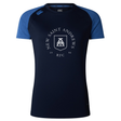 Introducing the New Saint Andrews College Women’s Elite Training Tee by Canterbury. This navy blue athletic t-shirt from WRS Canterbury features contrasting blue sleeves and displays a bold “New Saint Andrews RFC 1994” crest on the front. Designed to be lightweight, it’s perfect for intense training sessions—keeping you cool and comfortable every step of the way.