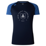 Introducing the New Saint Andrews College Women’s Elite Training Tee by Canterbury. This navy blue athletic t-shirt from WRS Canterbury features contrasting blue sleeves and displays a bold “New Saint Andrews RFC 1994” crest on the front. Designed to be lightweight, it’s perfect for intense training sessions—keeping you cool and comfortable every step of the way.