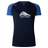 University of New Hampshire Women’s Elite Training Tee by Canterbury in navy blue with blue raglan sleeves, featuring a wildcat logo above “MEN’S RUGBY” in white and grey.