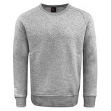 Embroidered Canterbury logo gray sweatshirt on a white background.