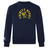 Introducing the Trinity College Club Crew Sweatshirt by WRS Canterbury—a navy blue sweatshirt showcasing "Trinity Rugby" alongside a vivid rooster emblem embroidered in yellow on the front. Made from ultra-soft fabric for maximum comfort, it features the distinctive Canterbury CCC logo embroidered stylishly on the sleeve.