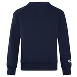 A back view of a Canterbury Club Crew Sweatshirt in blue.