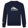 Navy blue University of New Hampshire Club Crew Sweatshirt by Canterbury featuring a crouching wildcat mascot and the text “MEN’S RUGBY” on the chest.