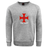 Introducing the SF CDME Rugby Club Crew Sweatshirt by WRS Canterbury—a gray, ultra-soft sweatshirt showcasing a bold red cross design on the front, with "COME RUGBY" printed just below it. Finished with an embroidered CCC logo, this piece combines classic rugby heritage style and ultimate comfort.