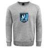 The Minneapolis Mayhem Rugby Club Crew Sweatshirt by Canterbury features the team logo in blue, white, and black on the front center. Made by WRS Canterbury, this ultra-soft gray sweatshirt includes an embroidered CCC logo, providing both comfort and classic rugby style.
