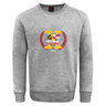 The Potomac Exiles Rugby Club Club Crew Sweatshirt by Canterbury—crafted by WRS Canterbury—features a gray design with a front crest displaying the Maryland and Washington, D.C. flags, a laurel wreath, and "2014." This ultra-soft sweatshirt blends timeless style with cozy comfort for everyday wear.