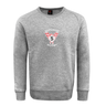 The Superior Rugby Club Crew Sweatshirt by WRS Canterbury features a gray design with "Superior Rugby," a red winged "S" chest emblem, and an embroidered CCC logo. This ultra-soft sweatshirt blends comfort with classic style.