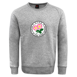 Introducing the Society of Iowa Rugby Referees Club Crew Sweatshirt by Canterbury, a gray ultra-soft sweatshirt from WRS Canterbury. This stylish piece showcases the Society’s logo with two pink flowers and green leaves at its center, and features an embroidered CCC logo. Combining comfort and standout details, it’s the perfect blend of style and team pride.