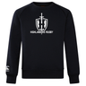 A black Highlanders Rugby NC Club Crew Sweatshirt by WRS Canterbury, featuring the "Highlanders Rugby" logo with a sword and shield on the chest and a small embroidered CCC logo on the left sleeve.