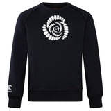 Ultra soft and comfortable, the Missoula All-Maggots Club Crew Sweatshirt by WRS Canterbury comes in black and features a white spiral graphic on the chest along with a small Canterbury logo embroidered on the left sleeve.