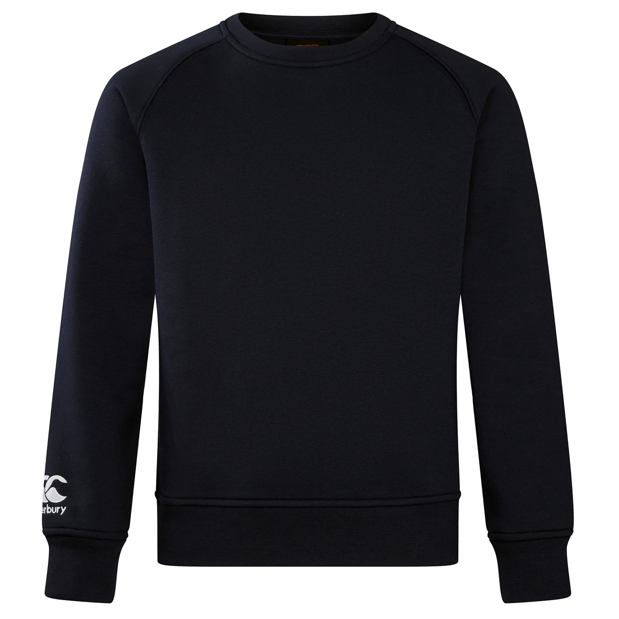 A Canterbury Club Crew Sweatshirt with white text.