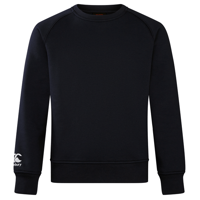 A Canterbury Club Crew Sweatshirt with white text.