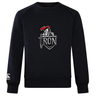 The Birmingham Iron Women's Football Club Crew Sweatshirt by WRS Canterbury features a black design with a knight helmet and sword logo on the chest, ultra-soft feel, and a small embroidered Canterbury logo on the sleeve.