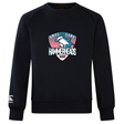 The SWFL Lady Hammerheads Club Crew Sweatshirt by WRS Canterbury is an ultra soft black sweatshirt with the team logo and stylized shark on the chest, plus an embroidered CCC logo on the left sleeve.