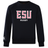 The East Stroudsburg University Club Crew Sweatshirt by WRS Canterbury is a black ultra soft sweatshirt featuring "ESU RUGBY" in bold white and red on the front and a small Canterbury logo on the left sleeve.