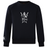 Ultra soft navy blue Cal Lutheran University Club Crew Sweatshirt by Canterbury featuring a white chest graphic with a helmet, crossed swords, a cross, and the year 1968.