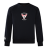 The Superior Rugby Club Club Crew Sweatshirt by WRS Canterbury is a black crew with "Superior Rugby" and a winged "S" on the chest, ultra-soft fabric, and an embroidered CCC logo on the left sleeve.