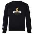 The Chicago Riot Club Crew Sweatshirt by WRS Canterbury is a black ultra-soft sweatshirt with the "Chicago Riot Rugby Football Club" fist and stars logo on the front and a small embroidered Canterbury logo on the left sleeve.